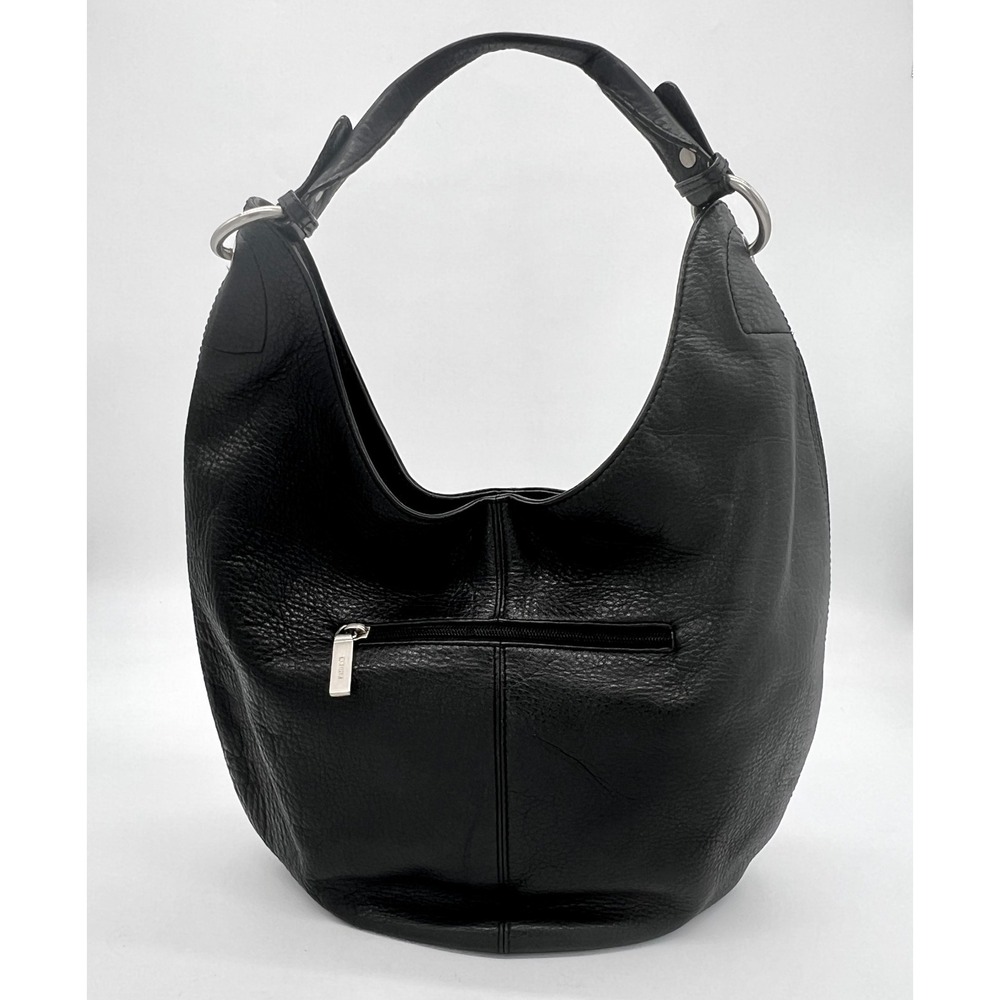 Hobo International Black Leather Hobo Shoulder Bag Purse Lined Pockets Slouchy